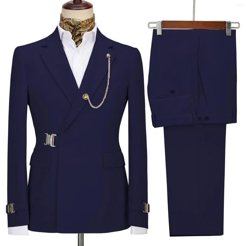 Mens Suits Blazer Pants for Men Jacket Italian Party Wedding Slim Fit Homme 2PCS Clothing Lapel without accessories 241031
