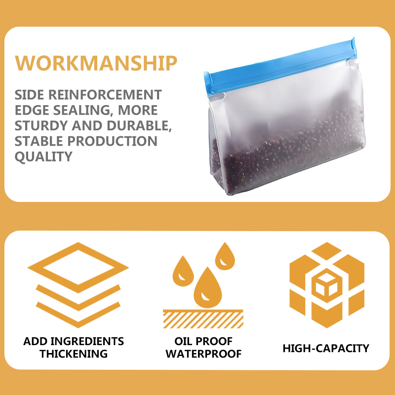 Cross border platform temu specializes in flat PEVA food packaging and storage, with self sealing bags and zippered food preservation bags for storage