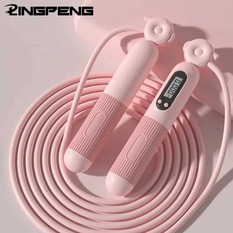 Fitn Exercise Ectronic Counting with Countdown Rope Professional Fat Burning Adult Counting Timed RopeW241101