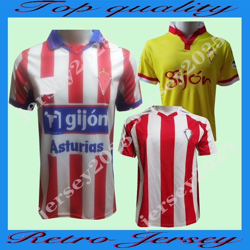 86 87 01 02 Retro Sporting de Gijon NERU Soccer Jersey NOMBRE CHEMA home away 15 16 BILIC classics football shirt