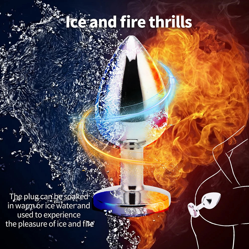 3 Sizes Metal Anal Plug Smaller Smooth Stainless Steel Butt Plug Colorful Crystal Round Anus Plug Adults Anal Sex Toys For Women 241031