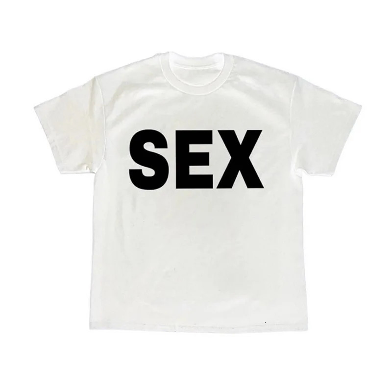 Vintage Funny SEX Print T Shirts Graphic Cotton Streetwear Short Sleeve Harajuku O-Neck T-shirt Mens Clothing Streetwear Tops 240320