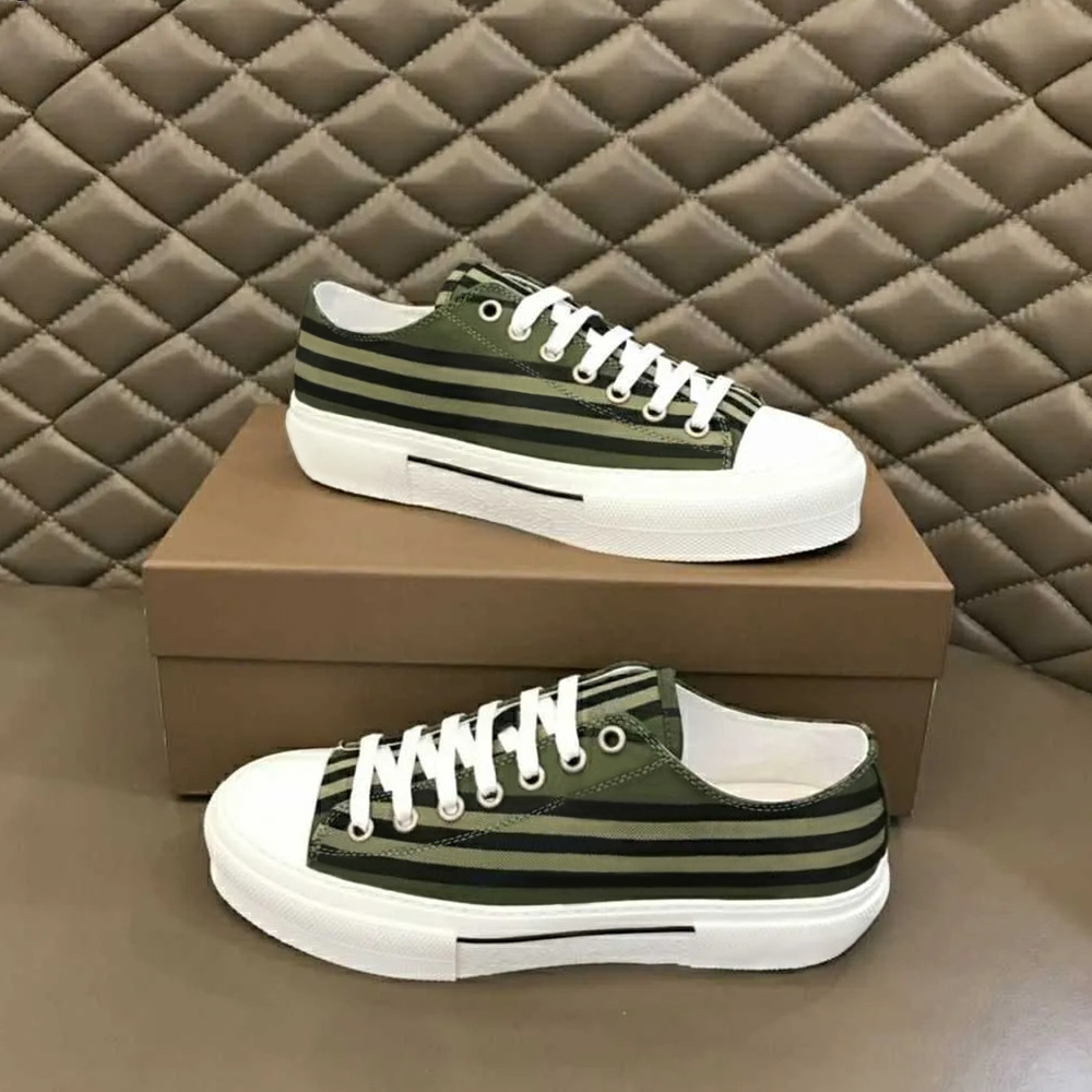 Vintage Print Check Cotton Sneakers Designer Dress Shoes For Women Luxury Casual Low Flat Sneaker Archive Beige 1Burberrilies06 Canvas Calfskin Womens Trainers