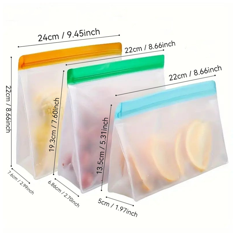 Temu Cross border Foreign Trade Special PEVA Refrigerator Packaging Storage Food Bag Three dimensional Storage Sealed Freshness Bag
