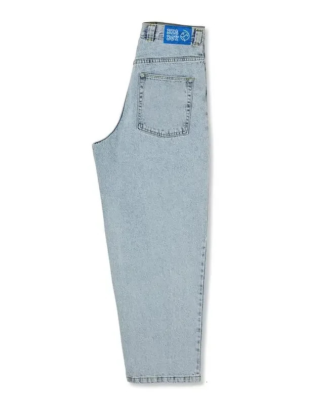 Hip Hop Big Boy Jeans Y2K Pants Streetwear Gothic Cartoon Embroidery Retro Blue Baggy Punk Rock High Waist Wide Trouser 241024