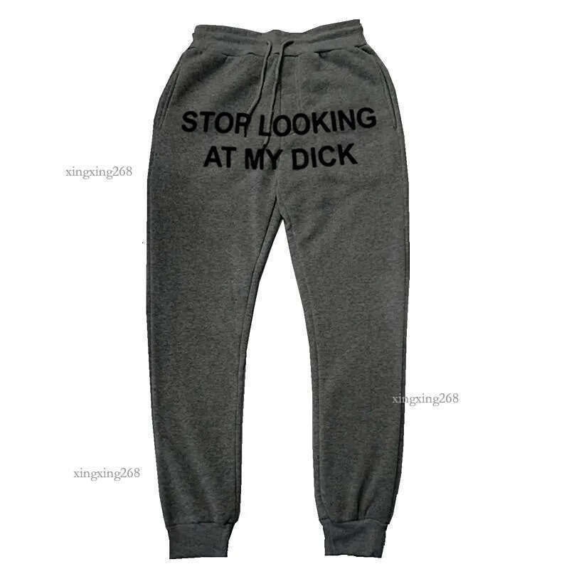 Men's Pants Stop Looking At My Dick Letter Print Drawstring Sweatpants Simple Men Women Sports Jogging Trousers