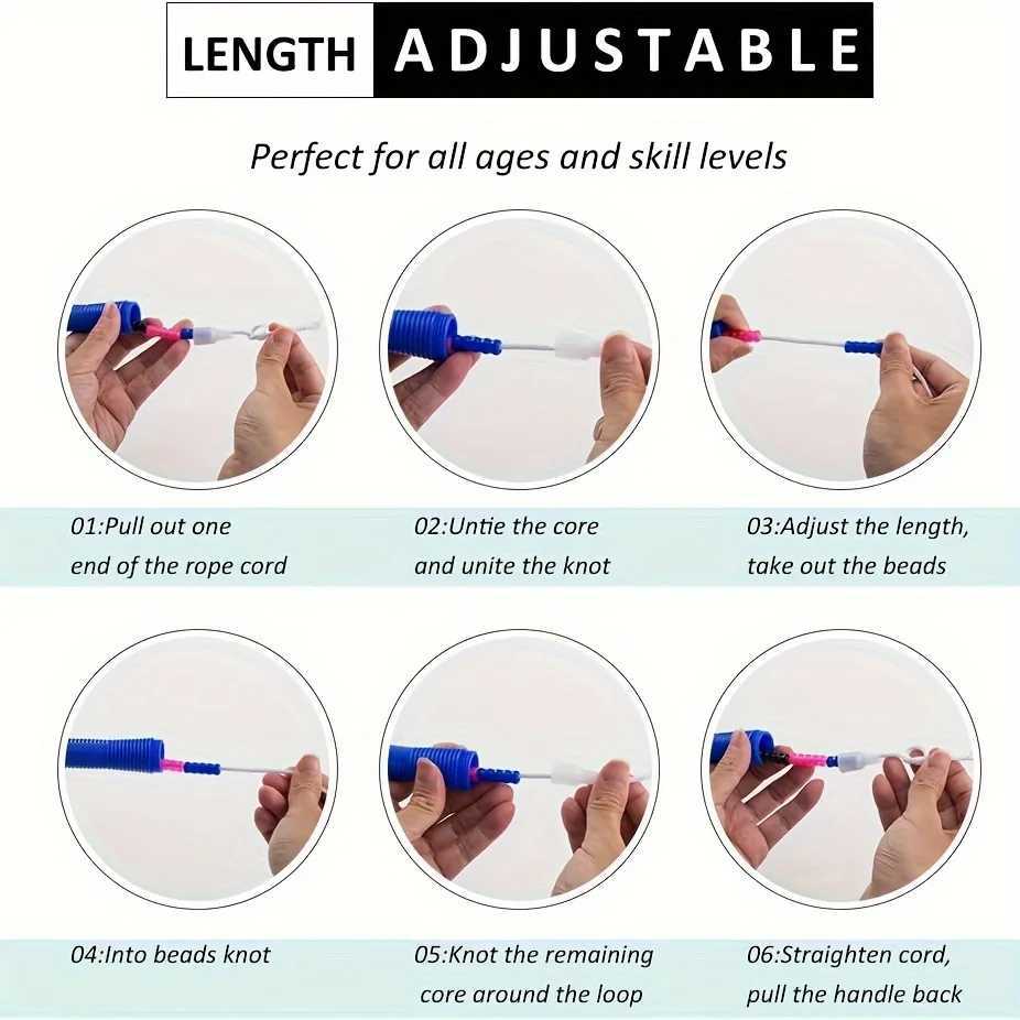 1 long skipping rope soft bead skipping rope plastic segmented skipping ropeW241101