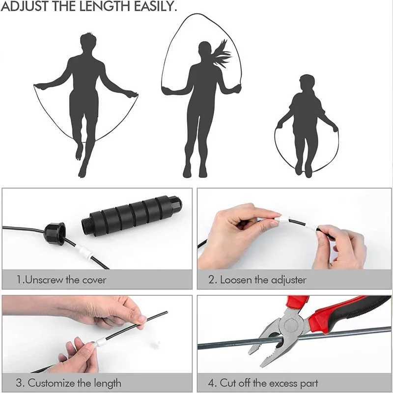 With ball bearing adjustable speed free wire rope skipping training with foam hand suitable for family exercise and slimmingW241101