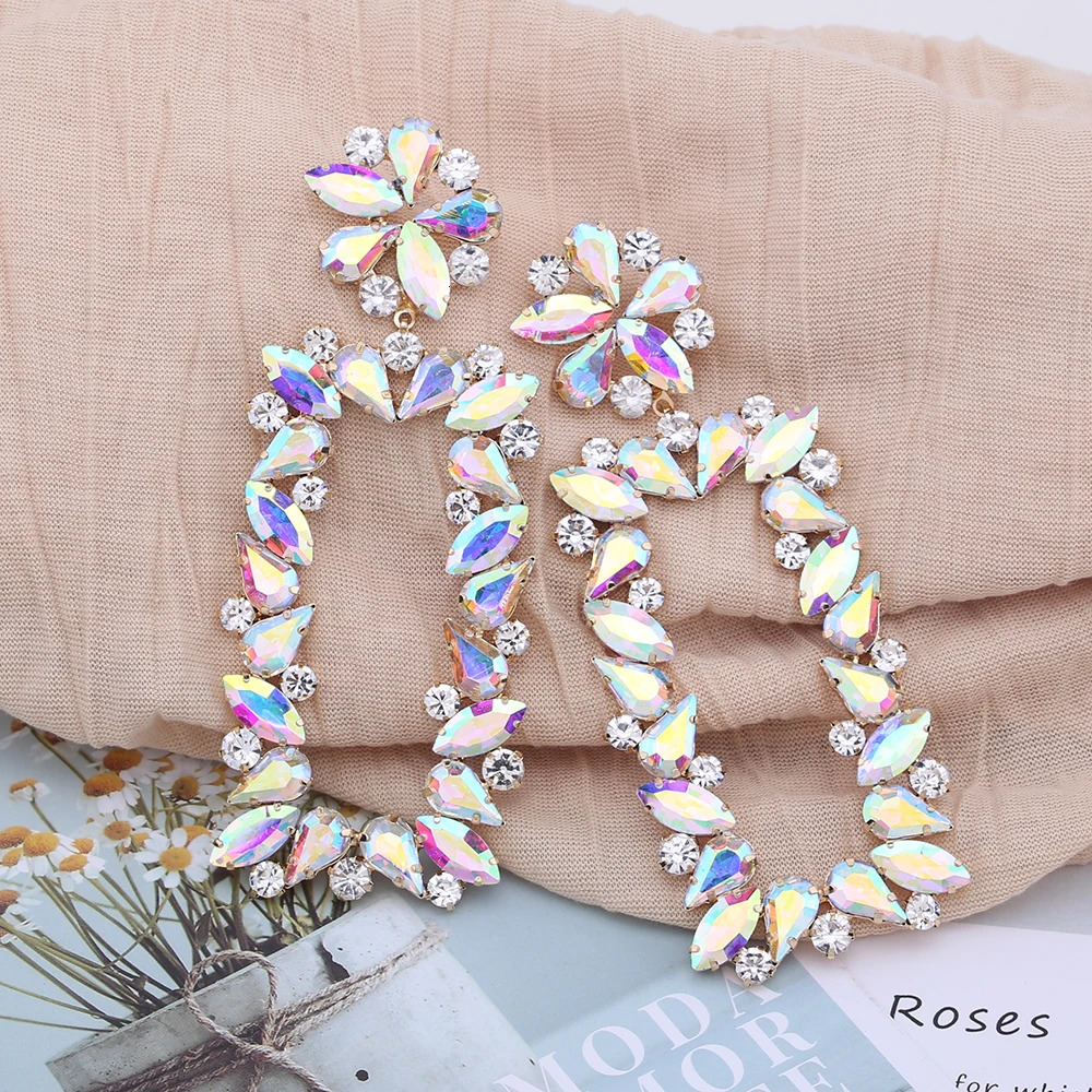 Wholesale rhinestone earrings geometric pendants earrings drop earrings jewelry accessories womens fashion trends earrings Bijoux 241031