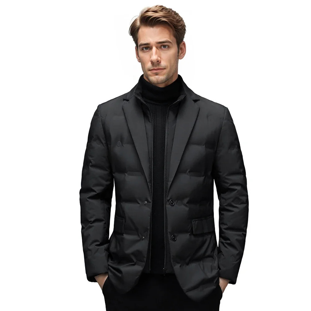 Winter mens cold proof down jacket set scarf collar simple down jacket high-end and high-quality mens clothing 241031