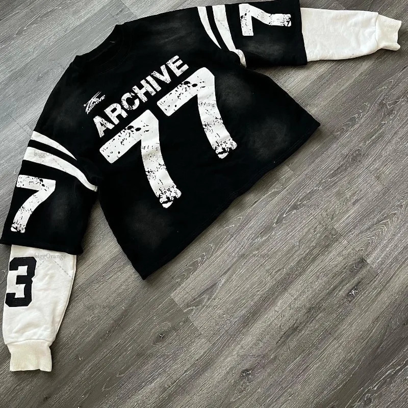 2024 High Street Fashion clothing retro Harajuku letter printed oversized T-shirt for women Y2K loose casual top long sleeved 241031