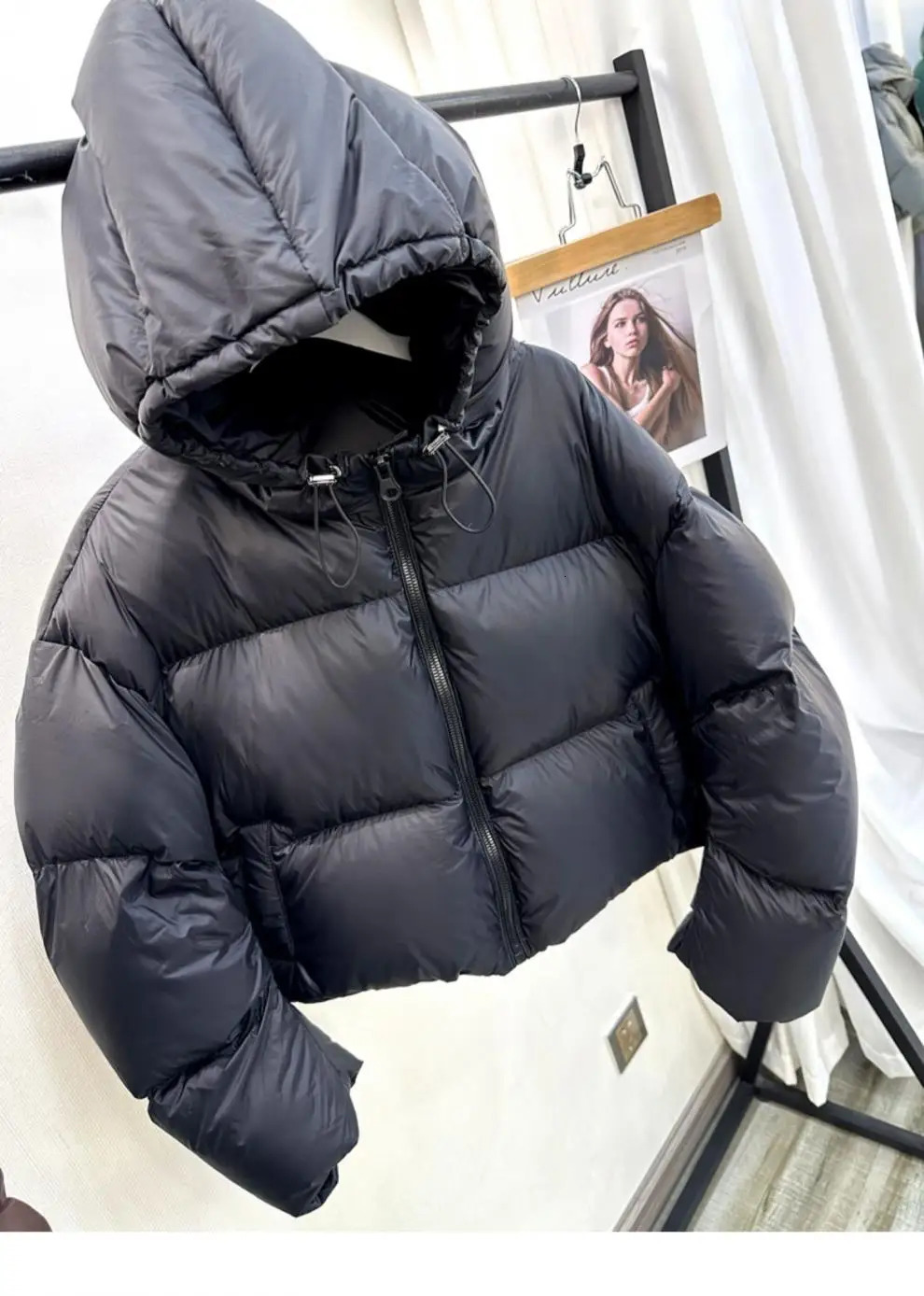 Winter Hooded Loose Puffer Jacket Thick Warmer Oversize Cotton Long Sleeve Zipper Padded Coat Female 241031