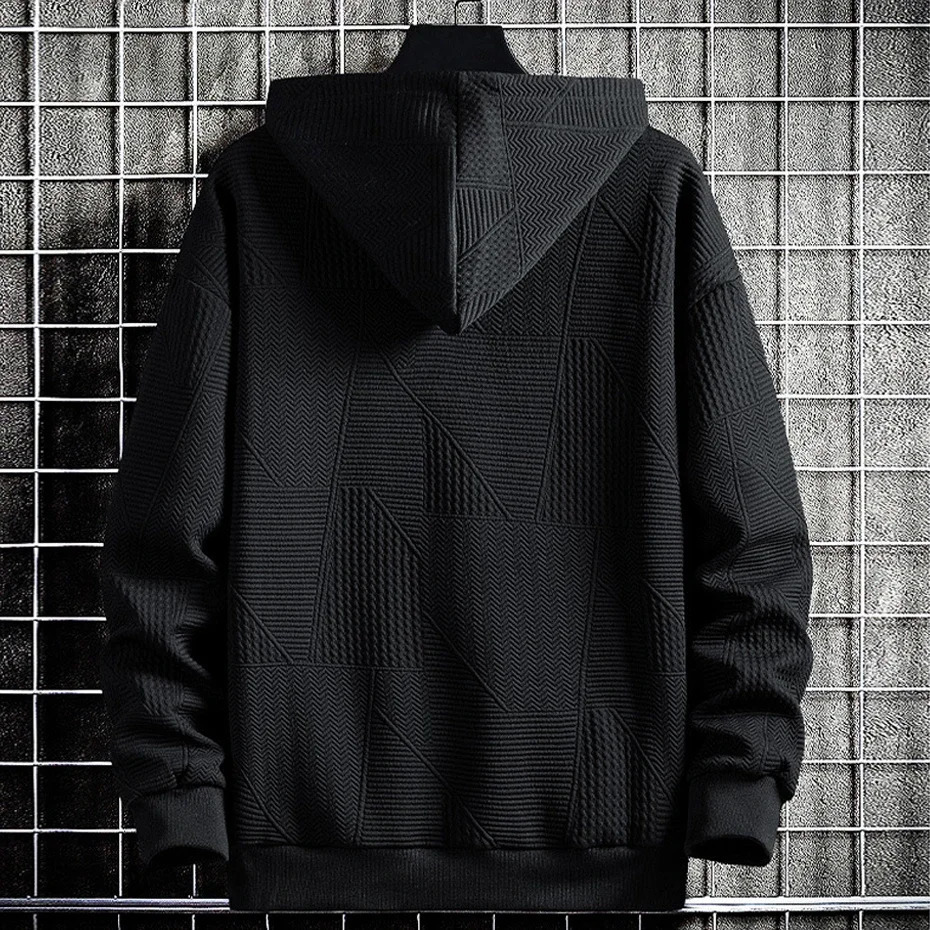 Spring Autumn Solid Color Hoodies Men Plus Size 7XL Hooded Sweatshirt Fashion Casual Hoodies Male 241031