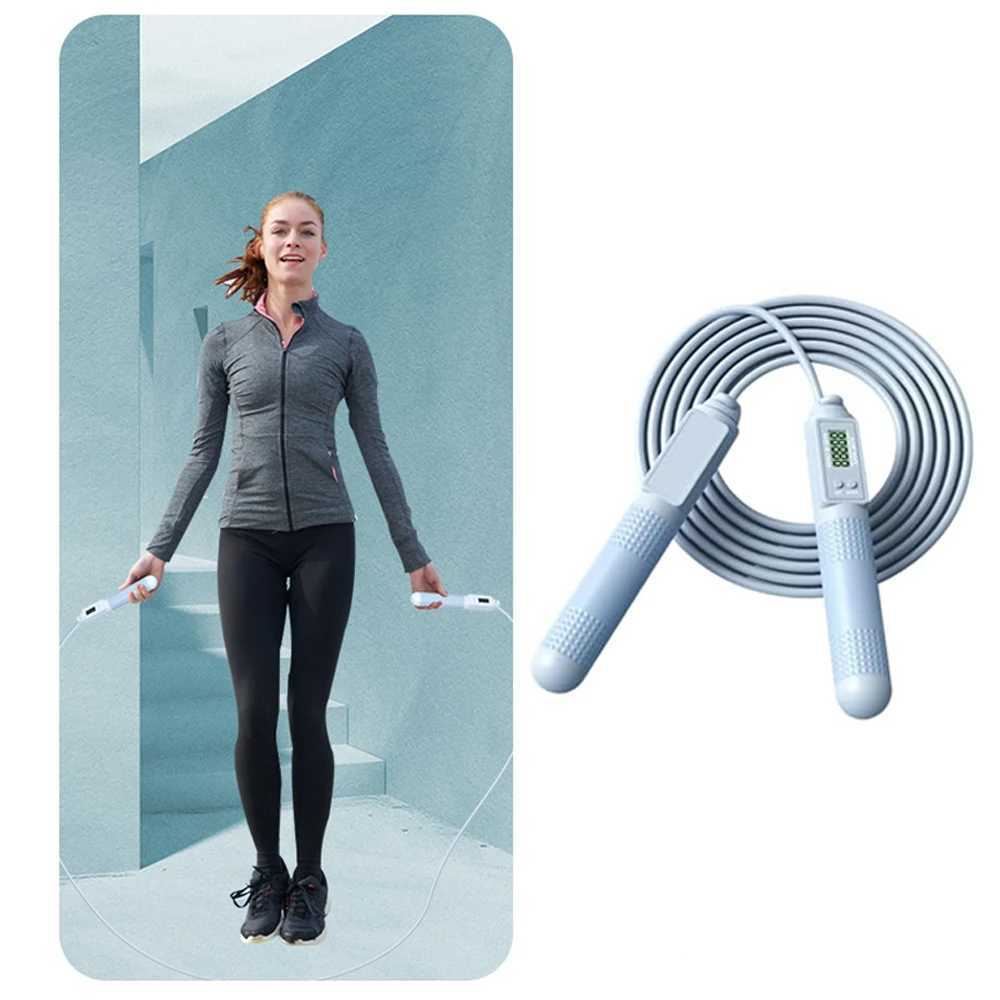 Digital skipping rope with counter suitable for gym outdoor home fitness sports rolling pin slip ropeW241101