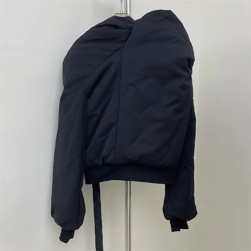 Womens winter jacket outerwears Asymmetric slim fit pilot Couple style Warm thick coat y2k cottonpadded 241031