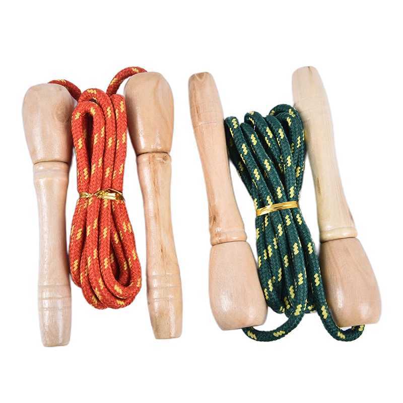 Wooden hand skipping rope exercise for body building is suitable for adult and child wooden hand skipping rope trainingW241101