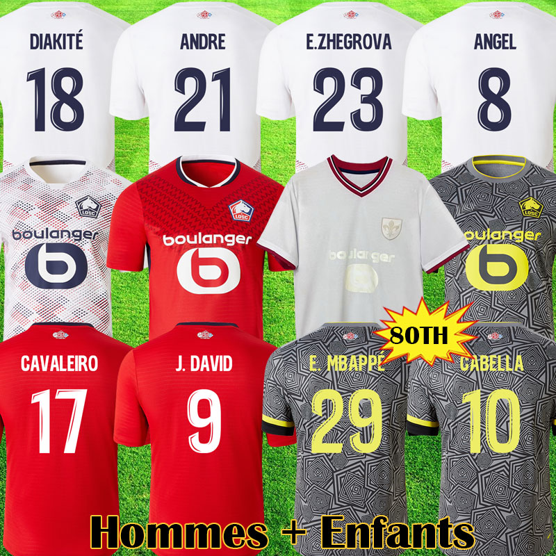 LOSC Lille 2024 2025 soccer jerseys 80 Year Anniversary Kit CABELLA J DAVID OUNAS MBAPPE football shirt 24 25 Lille Olympique 80TH maillot Kids Kit ZHEGROVA Equipment