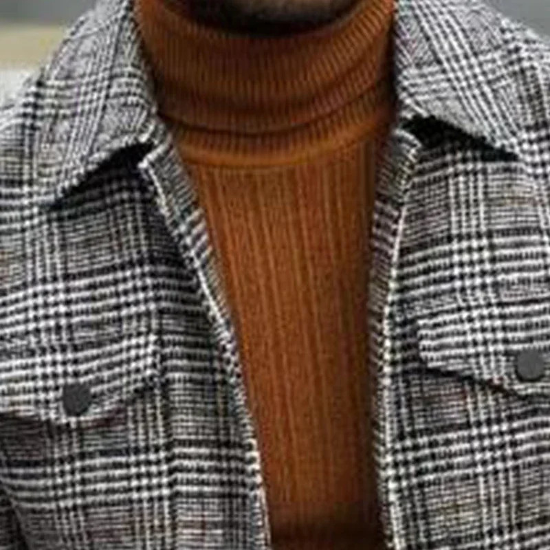 Autumn and winter mens slim fit lapel windproof casual jacket 241031