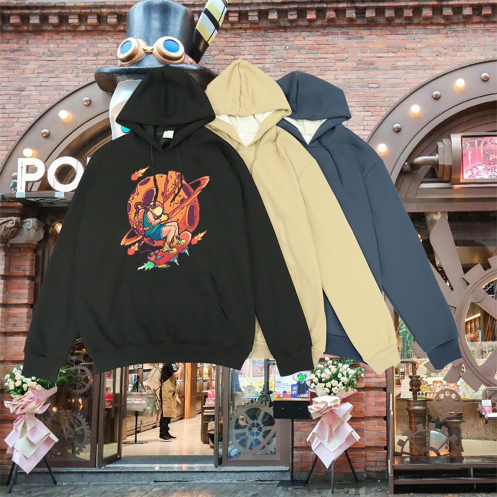 2024 Men Hoodie Breathable Cool Design Men Tops Hoodie Black Khaki Blue Top Hoodie Daily Outfit Thick Fleece