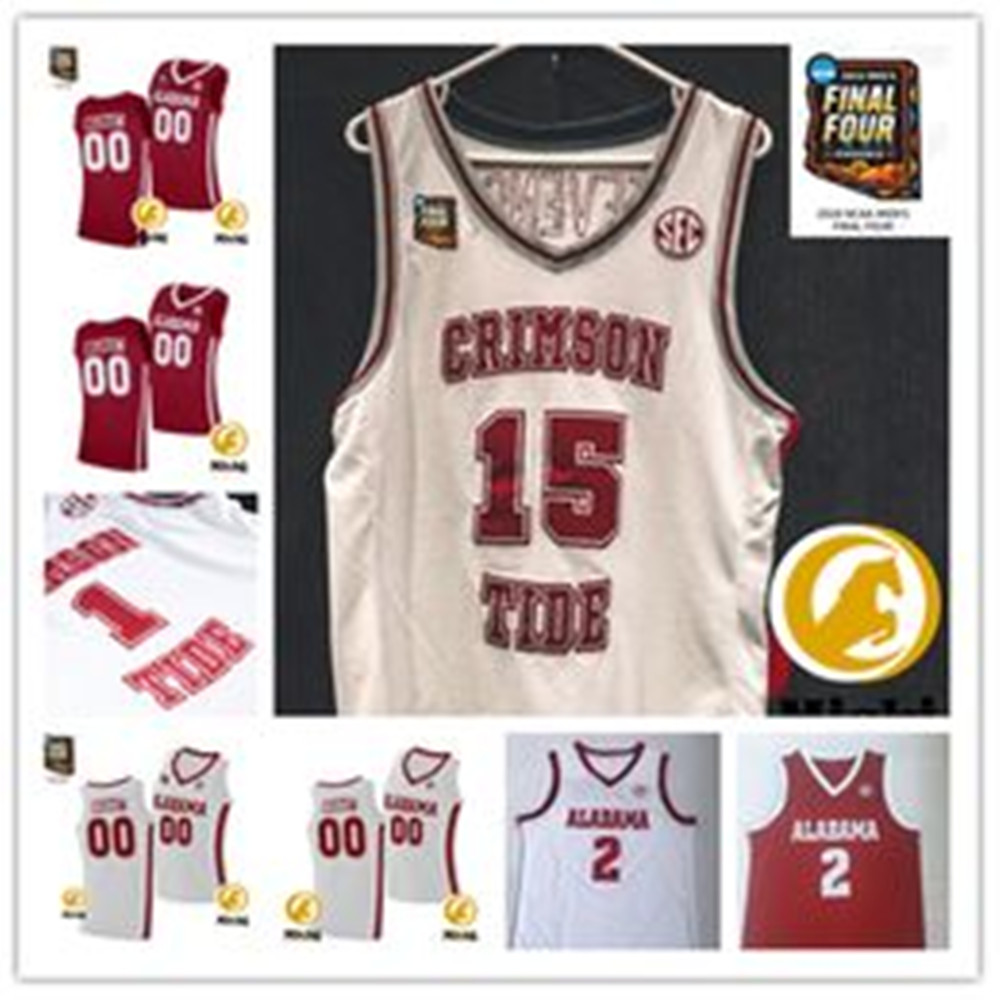 Grant Nelson Aden Holloway Alabama Crimson Tide Basketball 2024 Mens Final Four Jersey Chris Youngblood Aaron Estrada 10 Mouhamed Dioubate Alabama Jerseys