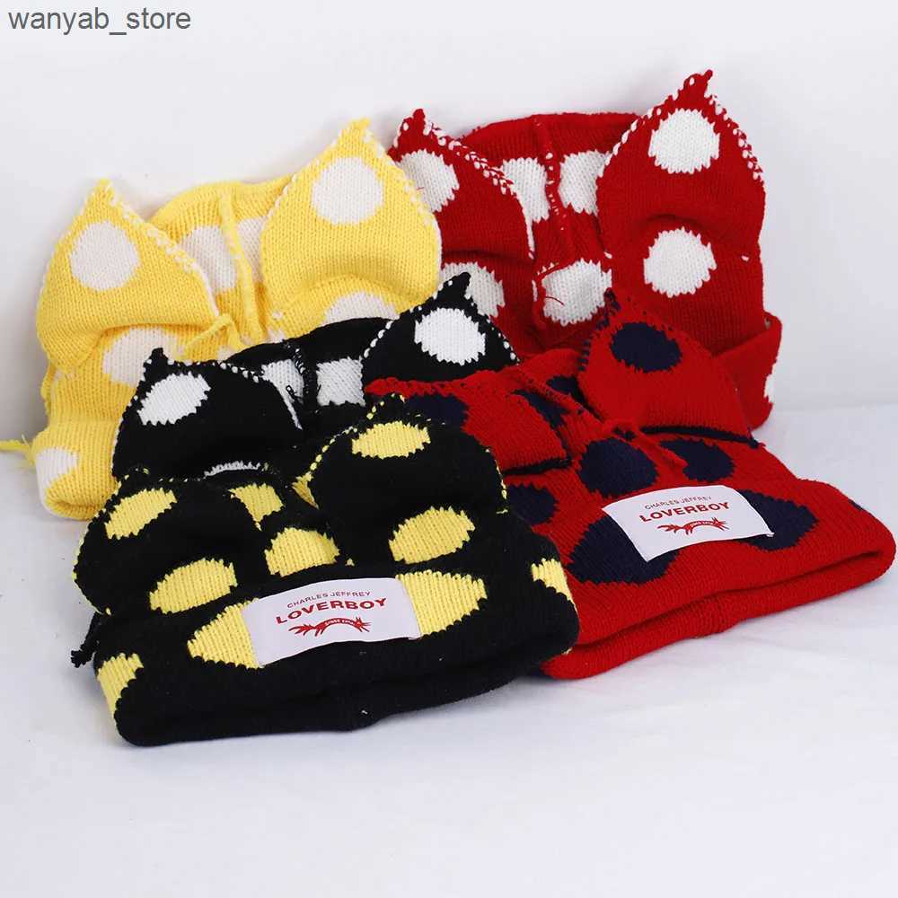 Wide Brim Hats Bucket Hats 2022 Winter Skullies Cute Women Long ears fox Hat Crochet Knitted Hat Costume Beanie Hats Women christmas Gift Hip-hop Cap 