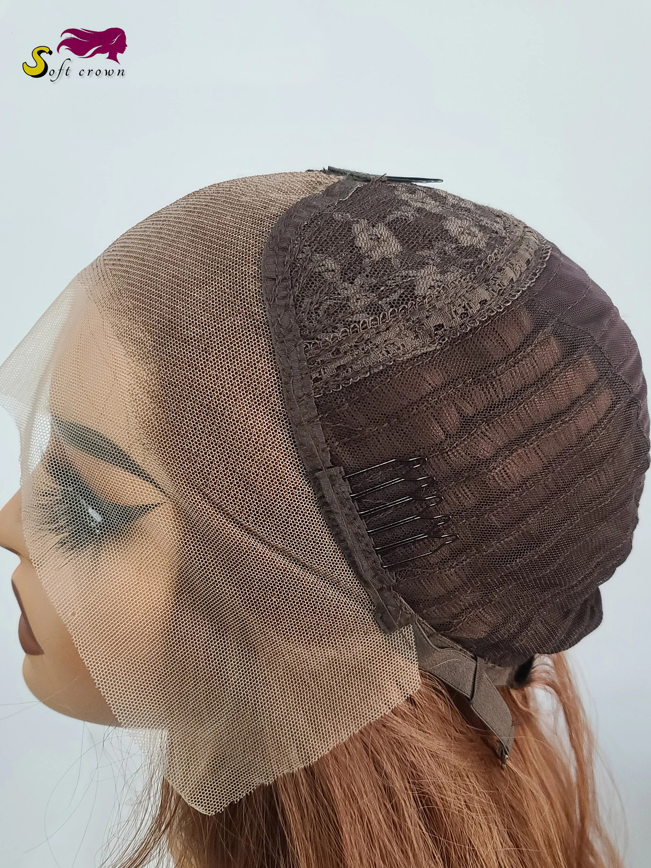 Lace Front wigs Wave Synthetic Wigs 13*4 High definition lace transparent without glue free shipping brown Long curly hair Wholesale