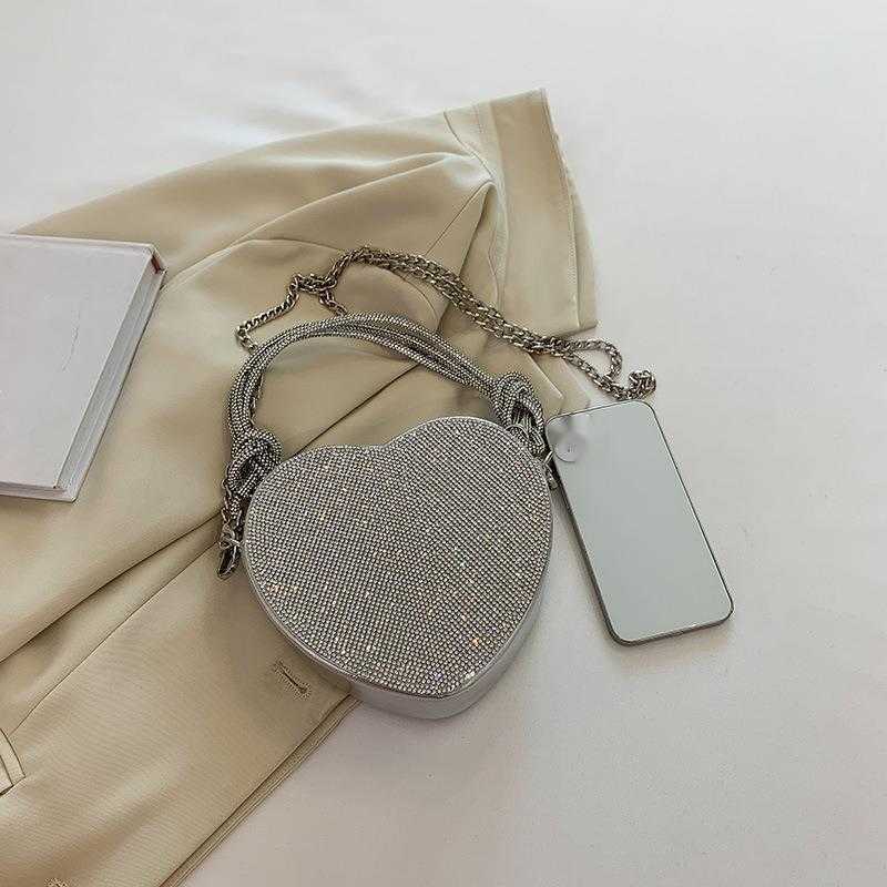 CMM Love Dinner Bag New Fashion Diamond Inlaid Womens Stylish Hand Held Crossbody Handbag Pu