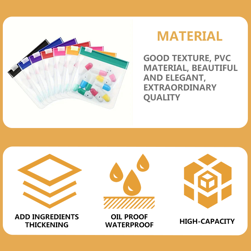 Spot EVA jewelry, jewelry protein powder packaging bag, portable sealed pocket, colorful pill storage zipper bag