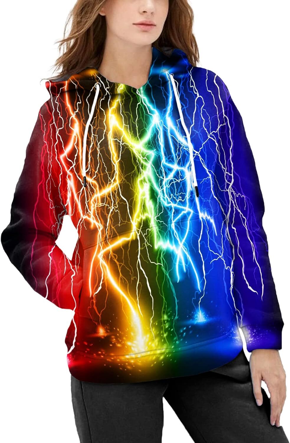 Hoodie for Mens Womens Unisex Realistic 3D Print Galaxy Pullover Hooded Sweatshirt Hoodies with Big Pockets Graphic Trendy Warmth cool
