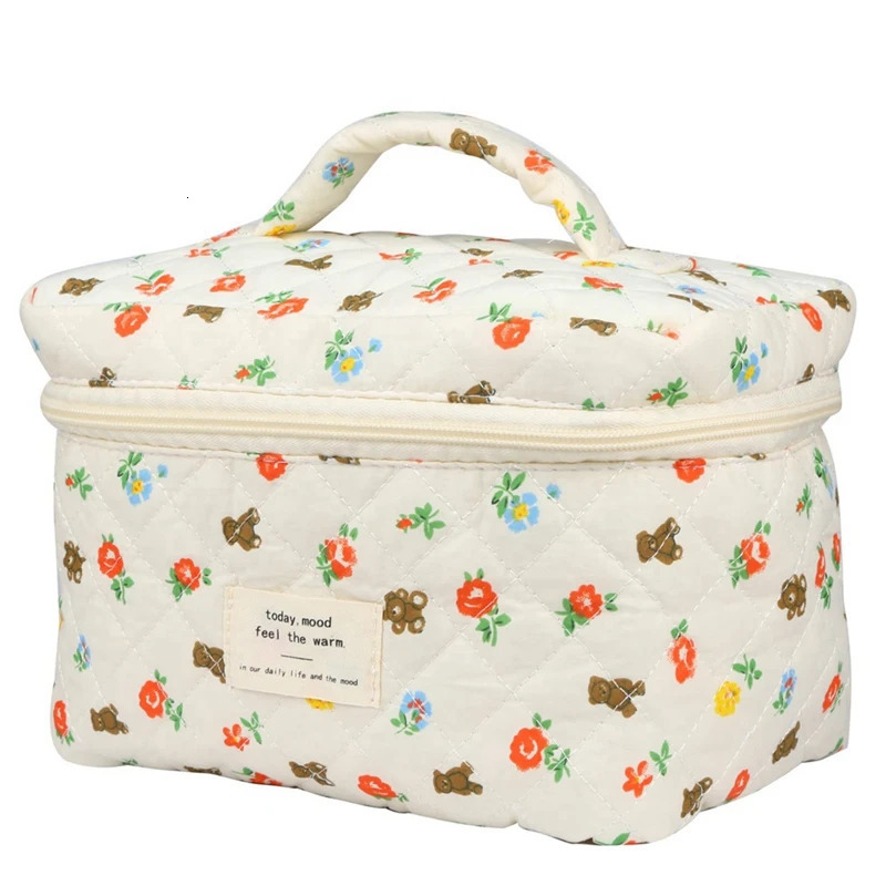 Cute floral makeup bag womens travel makeup bag organizers storage makeup bag handbag wallet 241031