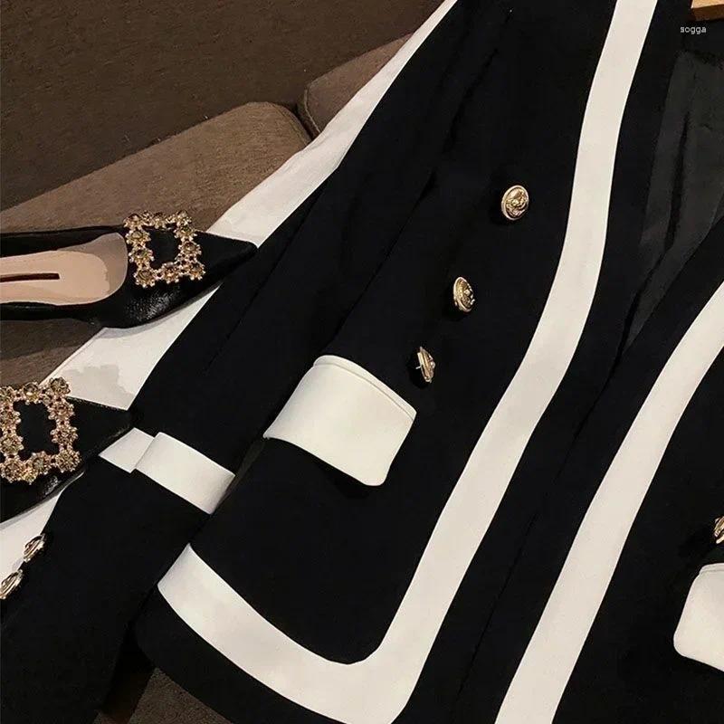 Womens Suits Women Casual Blazer All-match Elegant Simple Office Lady Temperament V-neck Long Sleeve Business Chic Streetwear Jackets V1515