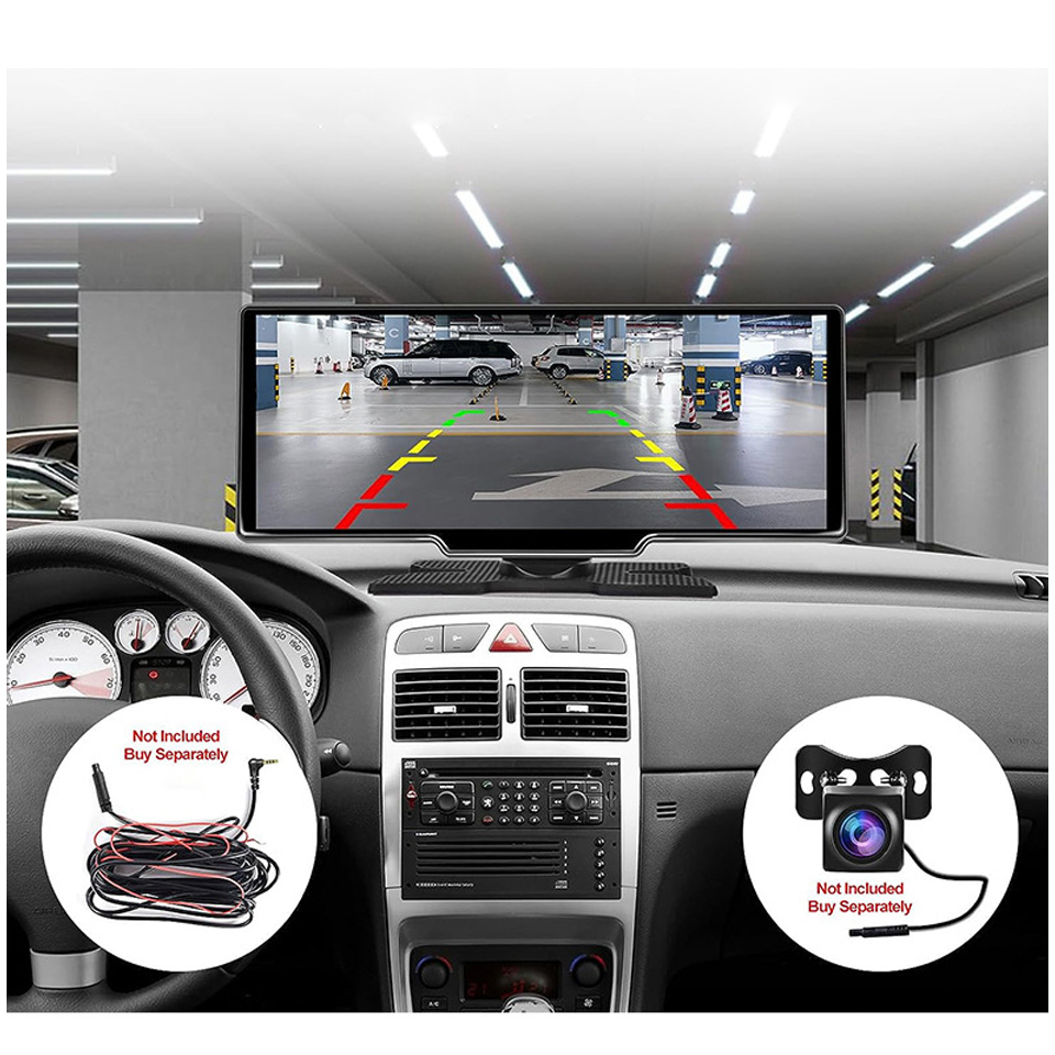 10.26 Inch 4G Car DVR With Carplay and Mirror Link Android Auto 1080P WIFI Dash Cam Rearview Mirror Video Recorder Dashboard GPS ADAS 24h Park Monitor