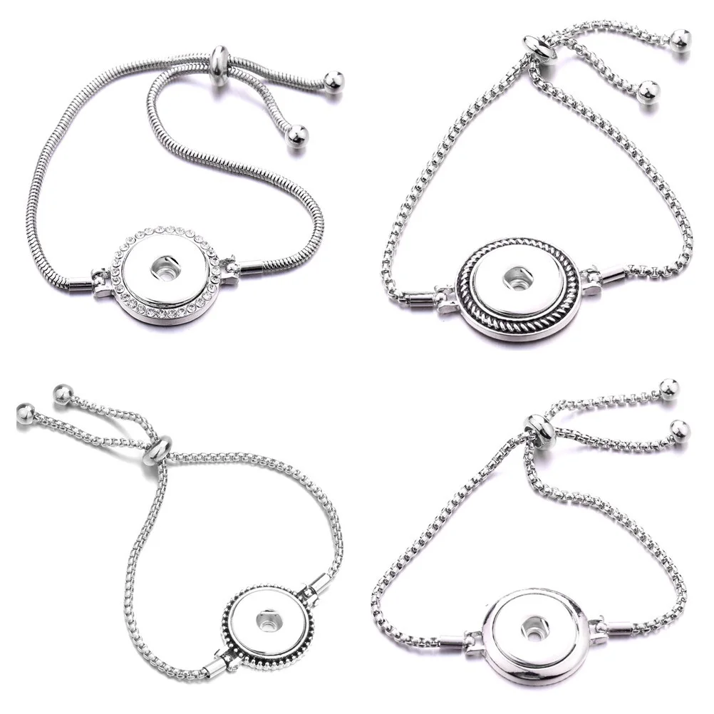 Vintage Metal Snap Button Bracelet Women Interchangeable Snap Bracelet DIY Charm Bracelets