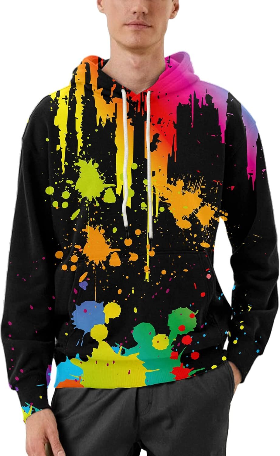 Hoodie for Mens Unisex Realistic 3D Print Galaxy Pullover Hooded Sweatshirt Hoodies with Big Pockets Graphic Hoodies sweatshirt Trendy Fashion cool