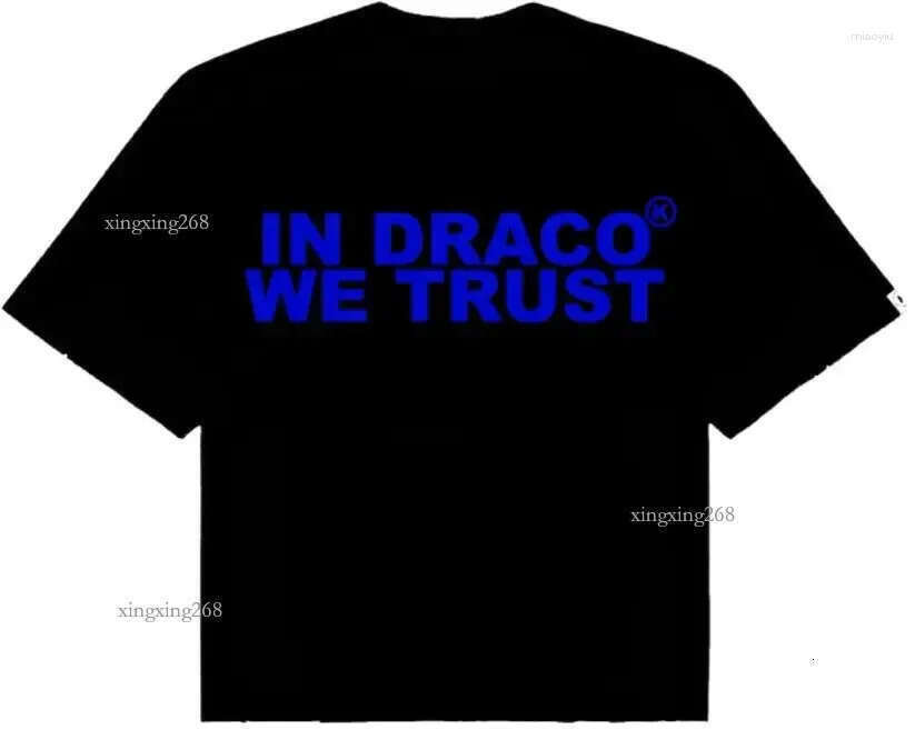 Men's T Shirts In Draco We Trust Letter Print Summer T-shirt High Quality Harajuku Casual Fashion Short Sleeve Couple Oversized Streetwear