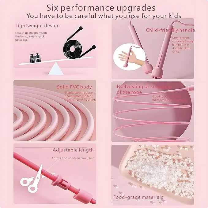 Whosa 2.8m Racing Jump Rope PVC Adult Weight Loss Portable Fitness Equipment Professional Childrens Sports Jump RopeW241101