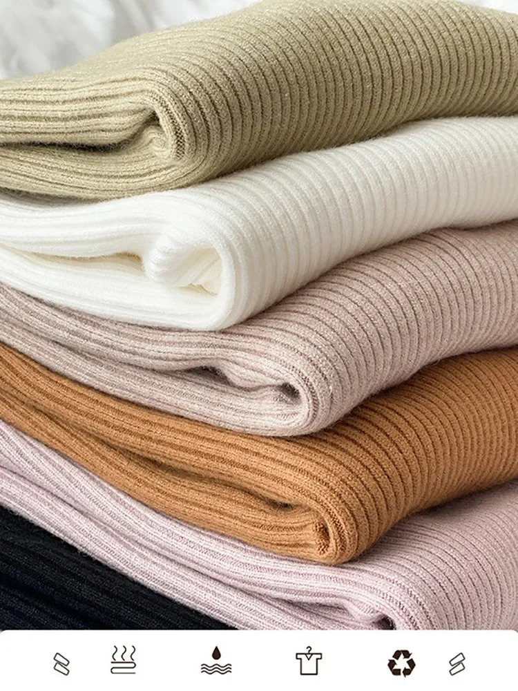 ZJAISS 2024 Long Sleeve Ruffles Turtleneck Slim Jumper Soft Warm Pull Femme Autumn Winter Sweater Women Knitted Ribbed Pullover 241031