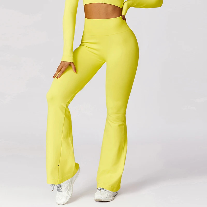 Seamless Flared Leggings Scrunch Sports Leggings Women Gym Yoga Flared Pants Women Fitness Latin Dance Pants Workout Clothing 241031