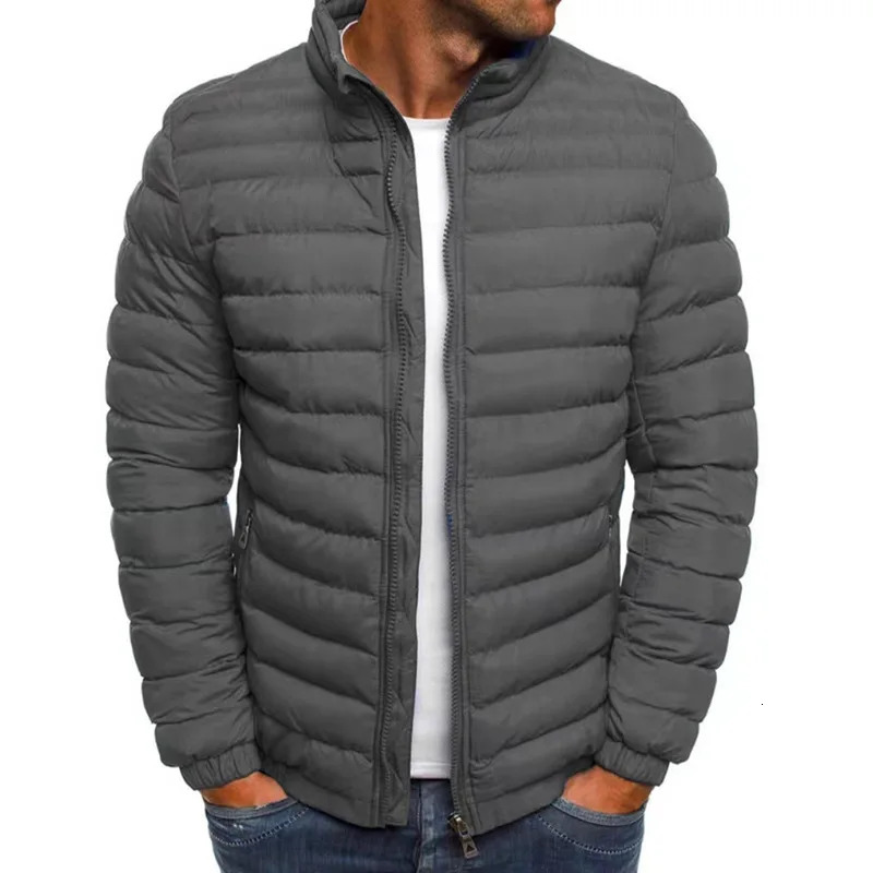 2024 Winter Jacket Mens Stand Collar Warm Parka Coat Street Fashion Casual Outer 241024