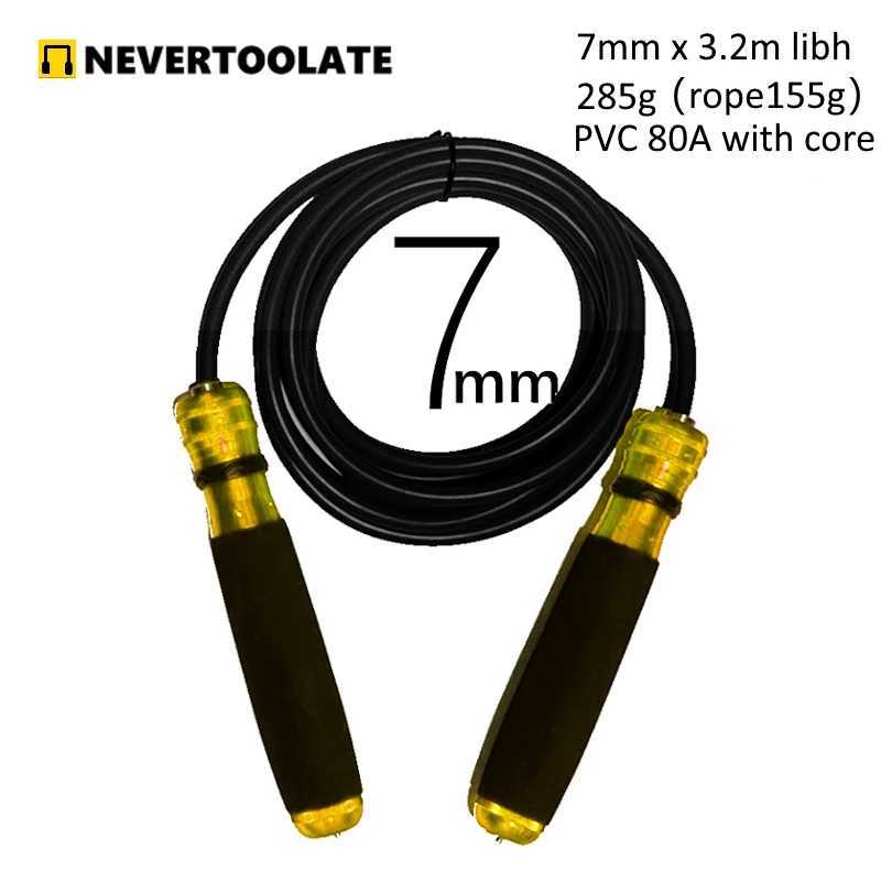 270g PVC 80A hard 15 to 35 7mm sponge aluminum metal hand with ball bearings suitable for hiit 7mm skipping ropeW241101