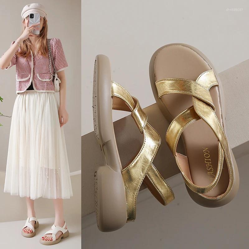 Sandals Women's Summer Soft Comfortable Breathable Non-slip Wear-resistant Pregnant Women Flat Shoes Outdoor Slippers zhanyishengli