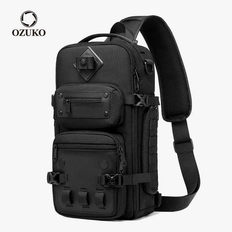 OZUKO Large Capacity Men Chest Bag Waterproof Sling Shoulder Bags for Male Outdoor Sports Crossbody Quality Messenger 241029
