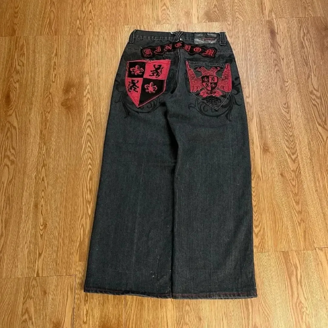 2024 American Diversified Washed Retro Gradient Loose Jeans Y2K Fashion Casual Gothic High Waist Pants For Men And Women 241024