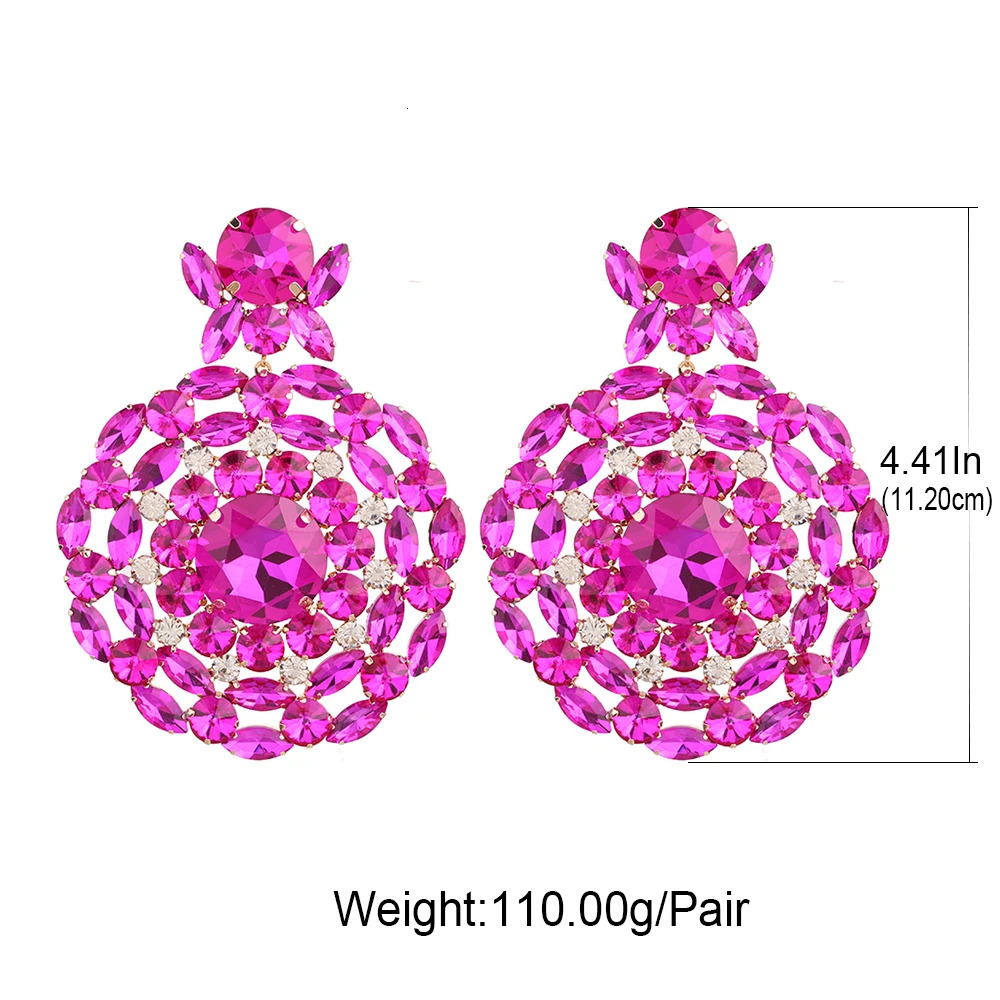 Large Pendant Crystal Womens Earrings Womens Temperature Fashion Super Water Diamond Long Tigram Pendant Earrings Wholesale Gifts 241031