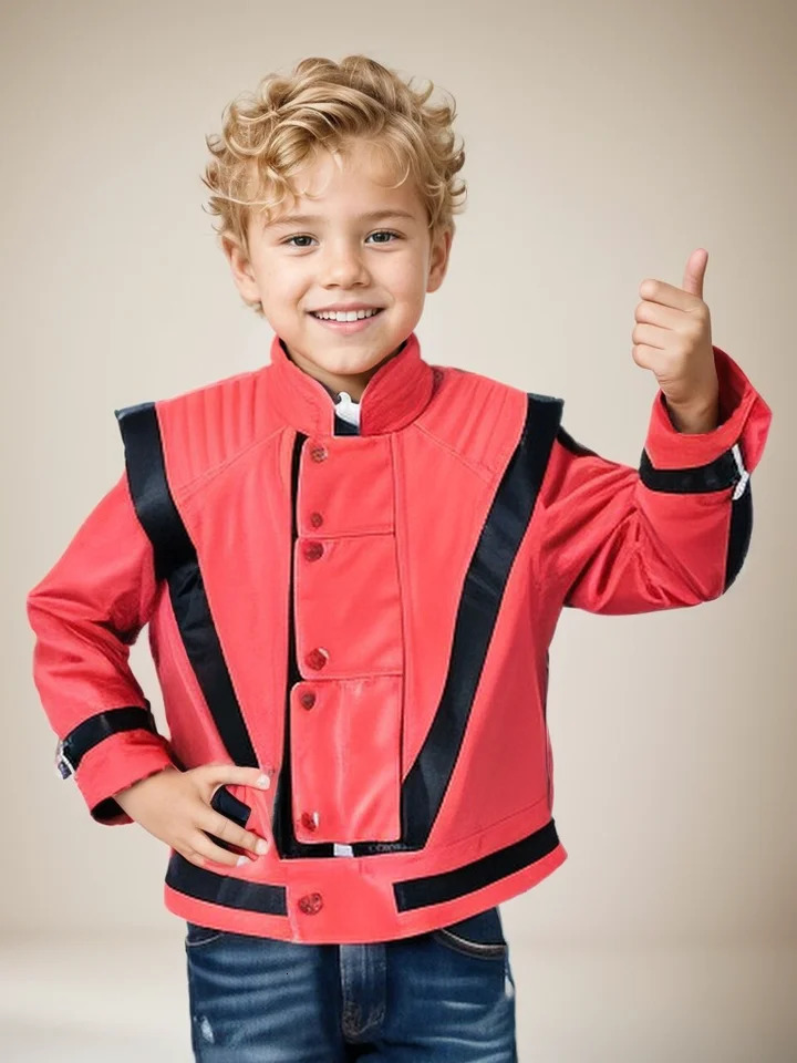 Michael Scary Night Red Leather Jacket Halloween Costume Christmas Gift 241031