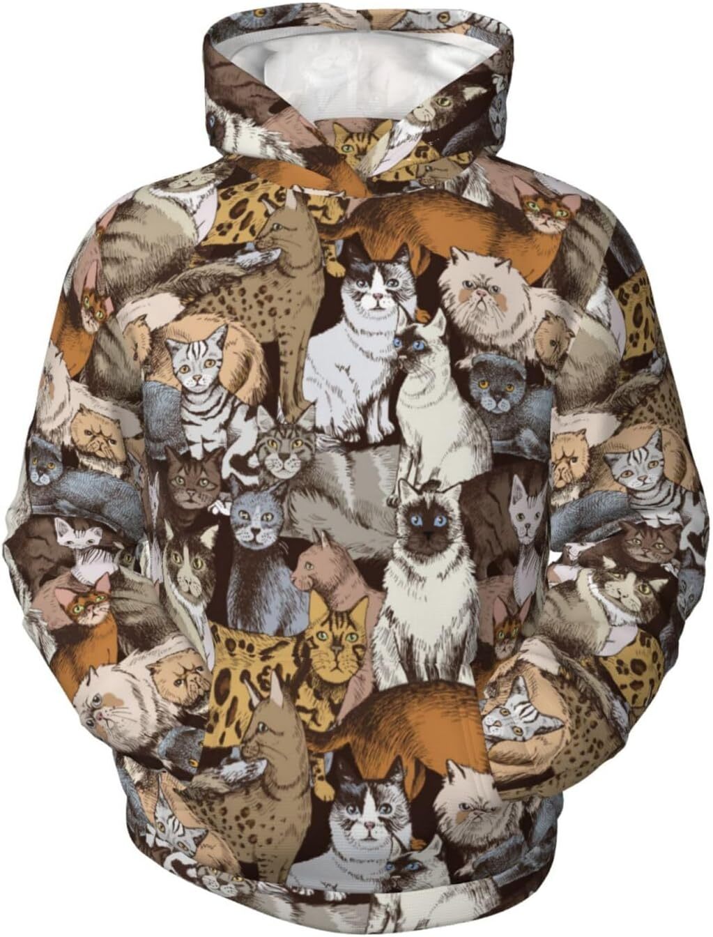 Hoodie for Mens Womens Teen Novelty Hoodies 3D Printed Boys Hooded Sweatshirt Cool Pullover Hoody with Kangaroo Pocket Graphic Trendy Warmth cool