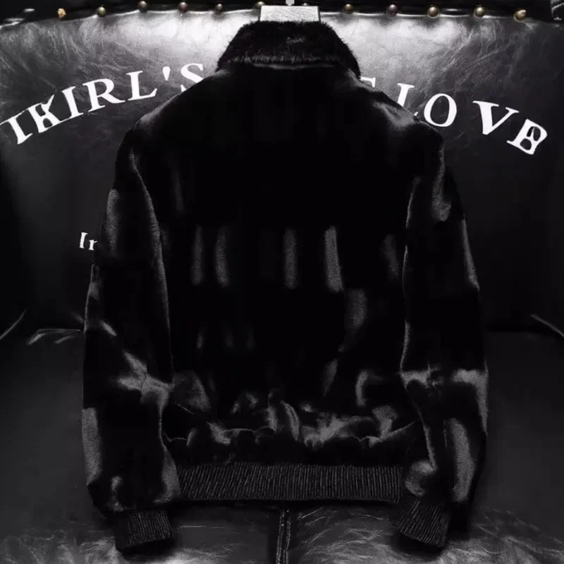 Winter Men Fur Collar Fluffy Jackets Man Fleece Warm Casual Coats Good Quality Male Slim Fit Size 5XL 241031