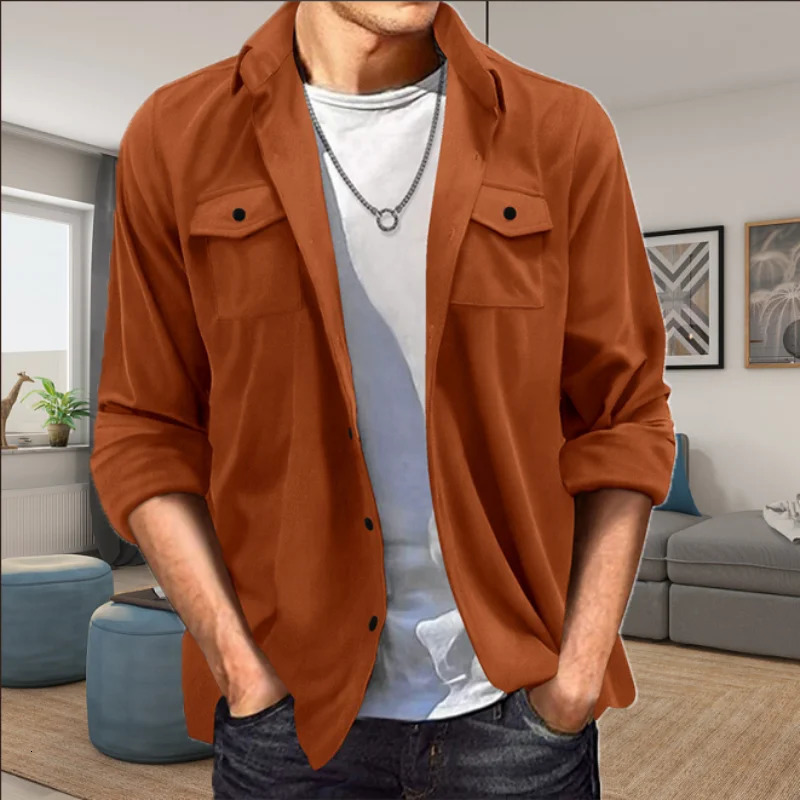 2024 Style Fashion Suede Coat Mens Spring And Autumn Explosive Casual Loose Comfortable Jacket Top 241031