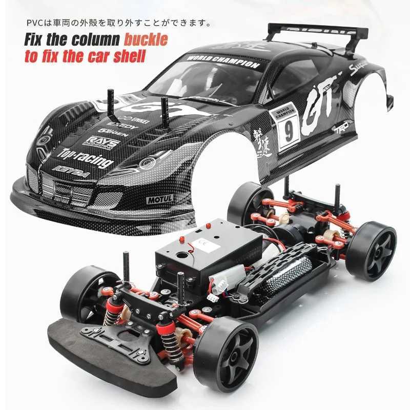 Free shipping 1 10 4WD 70KM/H High Speed Drift RC Shock Absorber Anti Collision Off Road Racing Remote Control Car Toy Childrens Gift