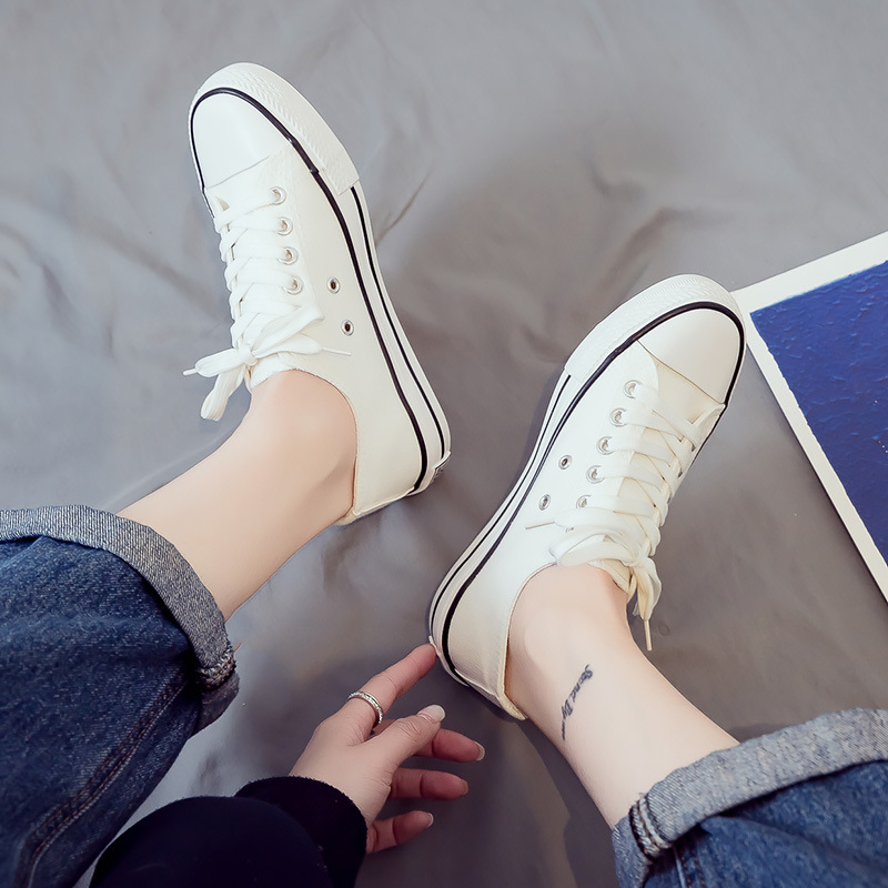 Fashion Men and Women Canvas Shoes Casual Sports Shoes Solid Color Shoes Outdoor Flat Shoes